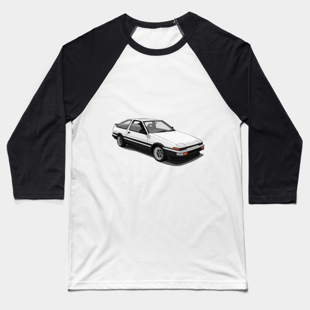 AE86 Corolla Sprinter Trueno Baseball T-Shirt by ArtyMotive